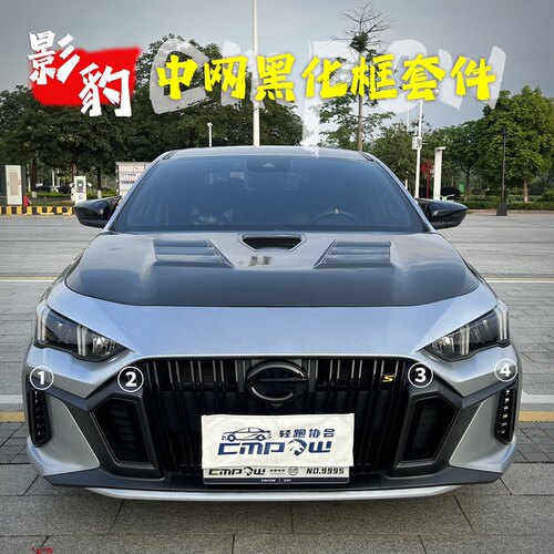 传祺影豹中网装饰框前脸黑化改色装饰框盖进气口碳纤专用改装套件 - 图0