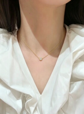 素颜神器！基础款单钻锁骨链百搭通勤细金项链不掉色百搭质感高级