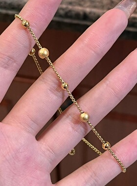 电气白兰可水洗金色磨砂手链