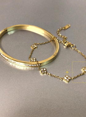 日系风闪闪花花手链精致立体高级钛金不掉色自制精致手饰品春夏