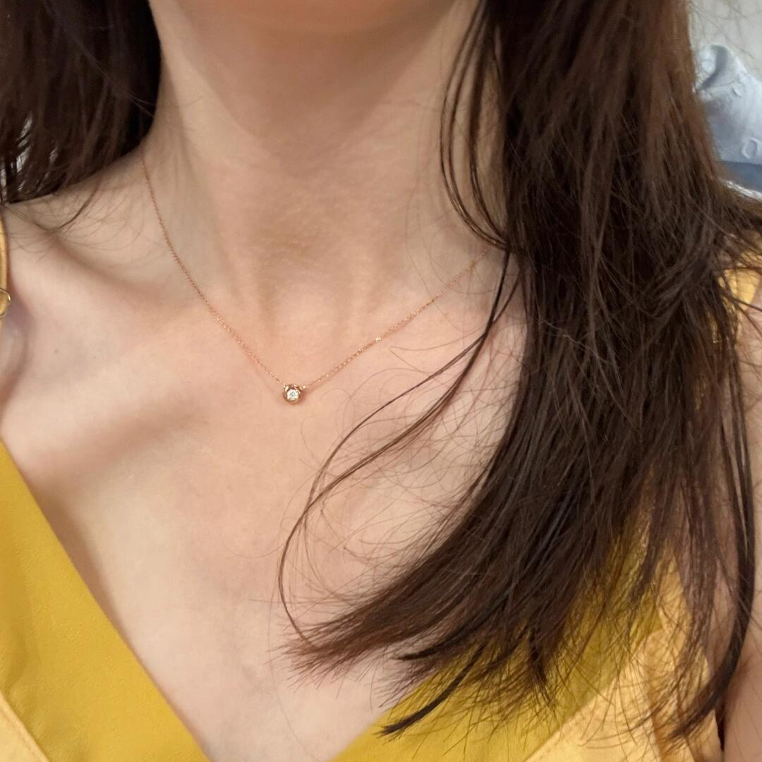 超闪！日式18K包金鼻屎仿真钻石项链赵露思同款单钻叠戴锁骨链ins - 图2