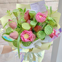 High-end lotus flower lotus bouquet mixed with rose flowers express Shanghai Chengdu Hangzhou National Tongcheng Distribution Flower Shop