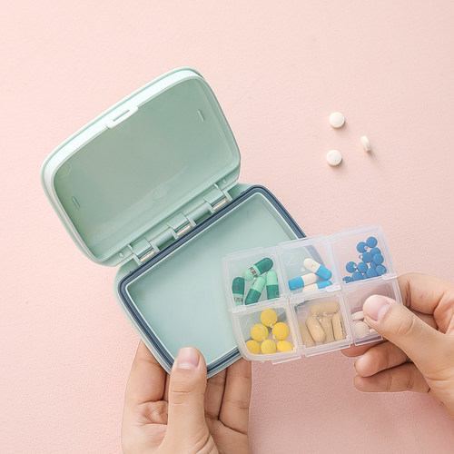 药盒便携分药器7天早中晚分装药盒随身小号盒子迷你药品收纳盒 - 图1