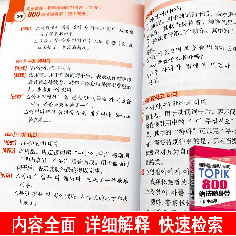 正版完全掌握新韩国语能力考试TOPIK1000单词800语法随身带初中高级零起点标准韩语自学入门教材topik考试词汇语法书籍延世韩国语 - 图1