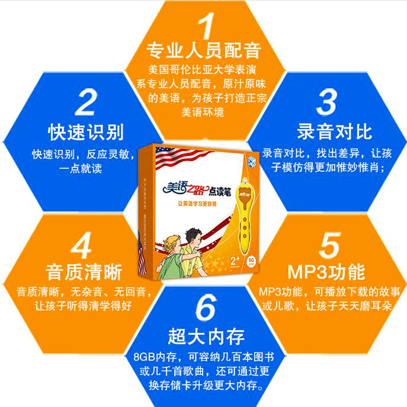 正品 美语之路点读笔让英语学习更容易专业人员配音 磨出我的英文耳朵小学英语点读笔 基础课程课本 儿童点读笔早教机美国小学英语