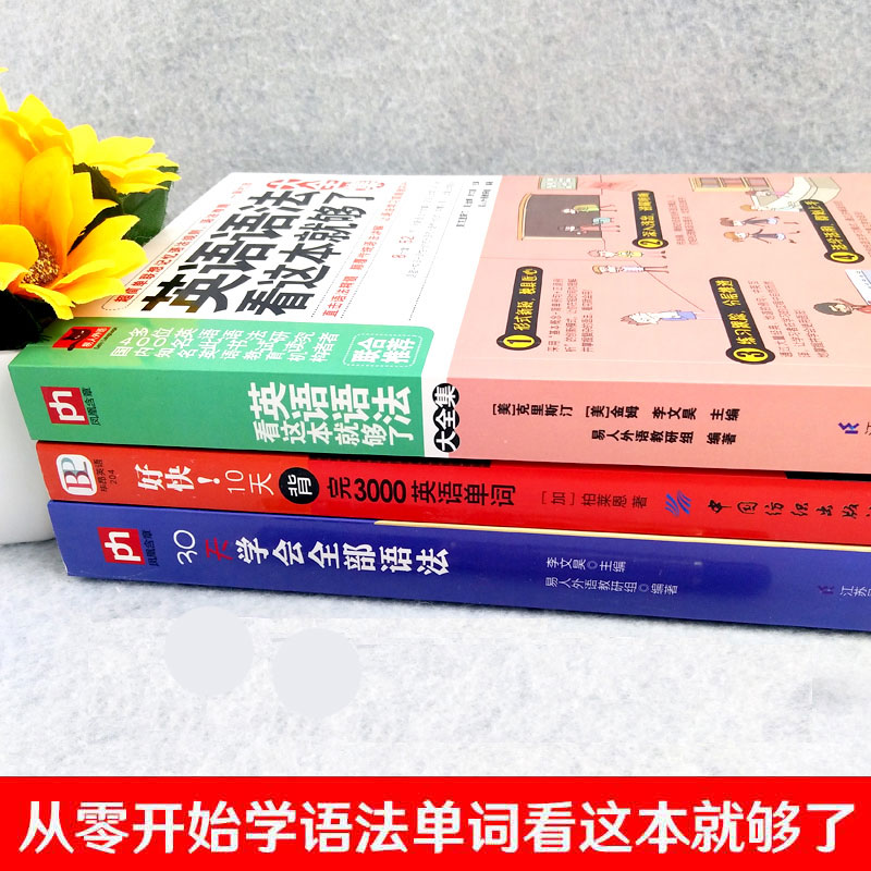 抖音同款】3本英语语法看这本就够了30天学会全部好快10天背完3000英语单词英语语法大全零基础自学入门书籍零起点学习神器教材套-图2