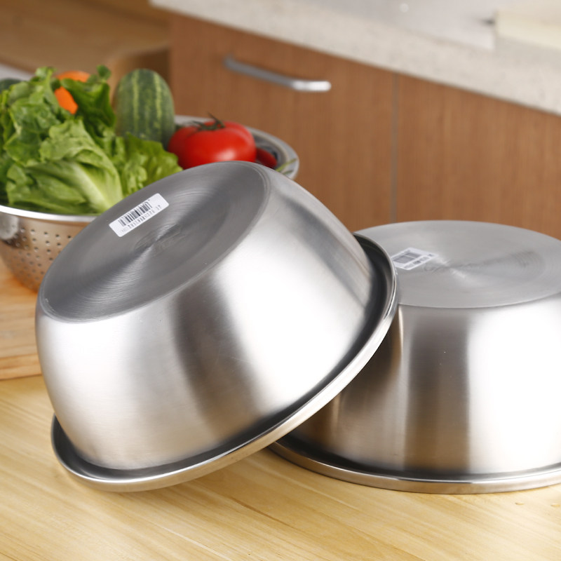 食品级304不锈钢盆圆形餐盆加深打蛋盆洗菜沥水篮厨房家用小盆子,淘宝优惠券,粉丝福利购,淘宝优惠卷