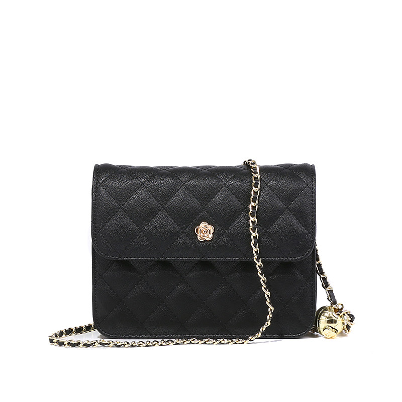 菱格链条小方包小香风2020金球包包 黑眼袋袋箱包女士包袋