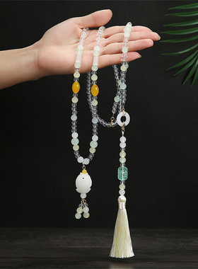 古风明制长流苏背云璎珞项链配饰