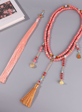 中式国风古风汉服马面配饰项链璎珞流苏长款饰品爆款奢华中国风