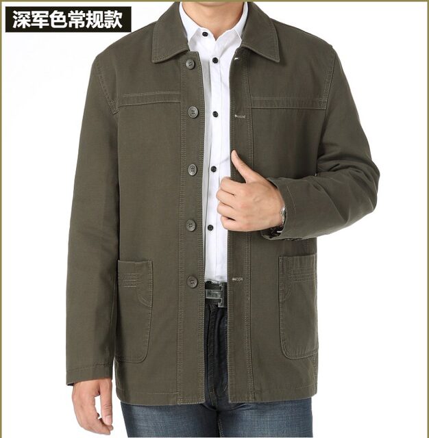 Spring men's jacket middle-aged cotton button-down jacket
