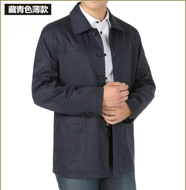 Spring men's jacket middle-aged cotton button-down jacket