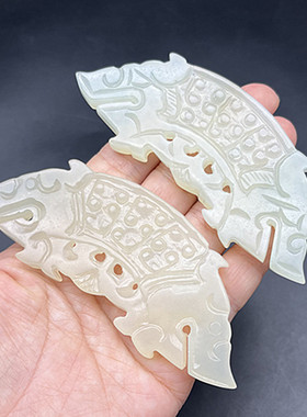 岫玉璜玉佩汉晋风创意造型头饰发