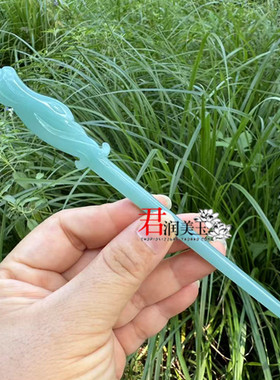 琉璃凤头发簪发钗烟紫色白色蓝水色簪子古风汉服发钗日常简约发饰