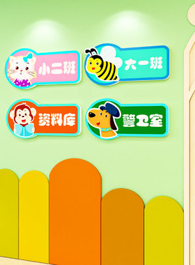 易优幼儿园门牌pvc光泽好墙贴