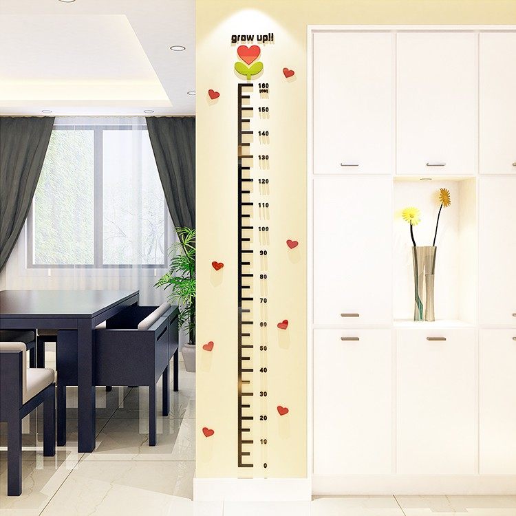 树芽宝宝身高贴3D亚克力立体墙贴幼儿园身高尺儿童房装饰墙纸贴画,淘宝优惠券,粉丝福利购,淘宝优惠卷