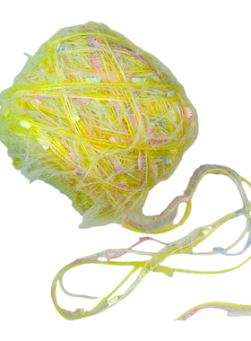 长毛梦幻系水母钩织DIY牙刷马海毛手工编织毛线自制手混线粗线