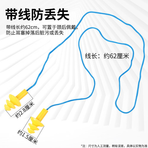 耳塞隔音降噪静音工作工厂硅胶带线睡眠防噪音工地装修建造防噪声 - 图3