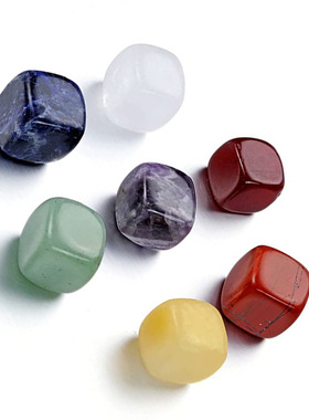 方形七彩石查克拉瑜伽石套装矿物水晶瑜伽七色宝石礼品