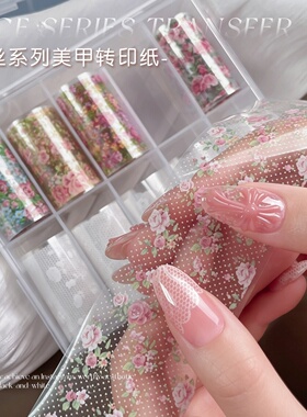 美甲花卉蕾丝玫瑰转印纸