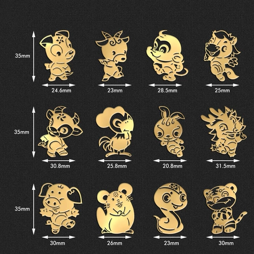 Металлический мобильный телефон, наклейка, оберег на день рождения, китайский гороскоп