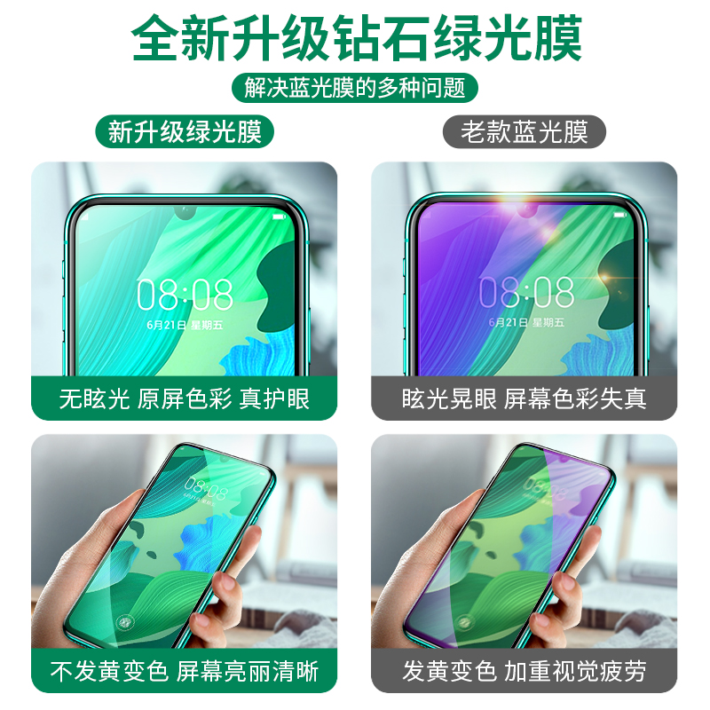 适用华为nova5pro钢化膜nova5手机膜5ipro全屏nova5i绿光抗蓝光5z全包nove防摔novo抗摔nowa保护note贴膜por - 图2