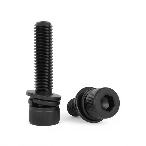 12.9级内六角三组合螺丝带平弹垫片杯头螺钉圆柱头螺栓M3M4M5M6M8 - 图3