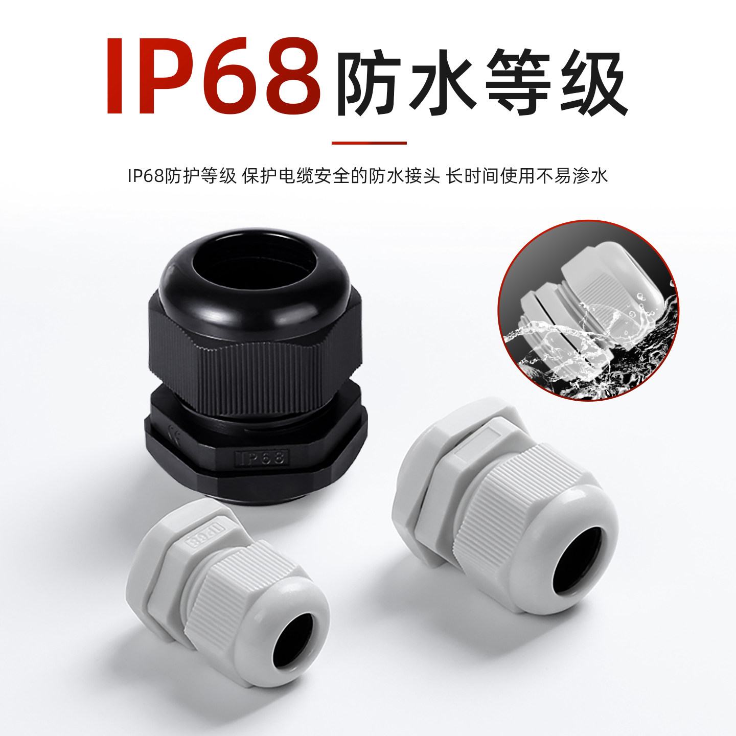 尼龙电缆电线防水接头连接器葛兰头电缆固定PG/M型格兰头德制公制