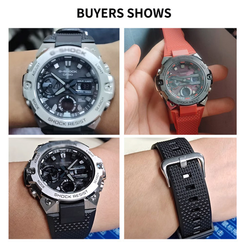适配卡西欧钢铁之心手表带树脂GST-B400硅胶b400凸口防水表链男女 - 图1