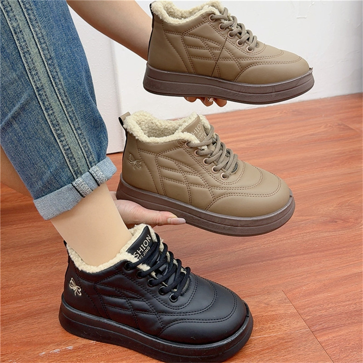 冬季女棉鞋老北京加绒加厚休闲妈妈鞋大头保暖中老年休闲棉靴,淘宝优惠券,粉丝福利购,淘宝优惠卷