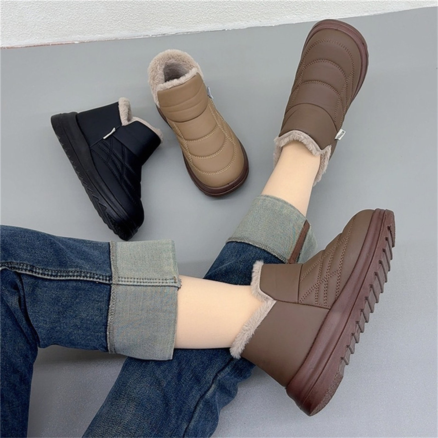老北京新款女棉鞋百搭休闲防水低帮棉靴冬季厚底加绒加厚女棉鞋,淘宝优惠券,粉丝福利购,淘宝优惠卷
