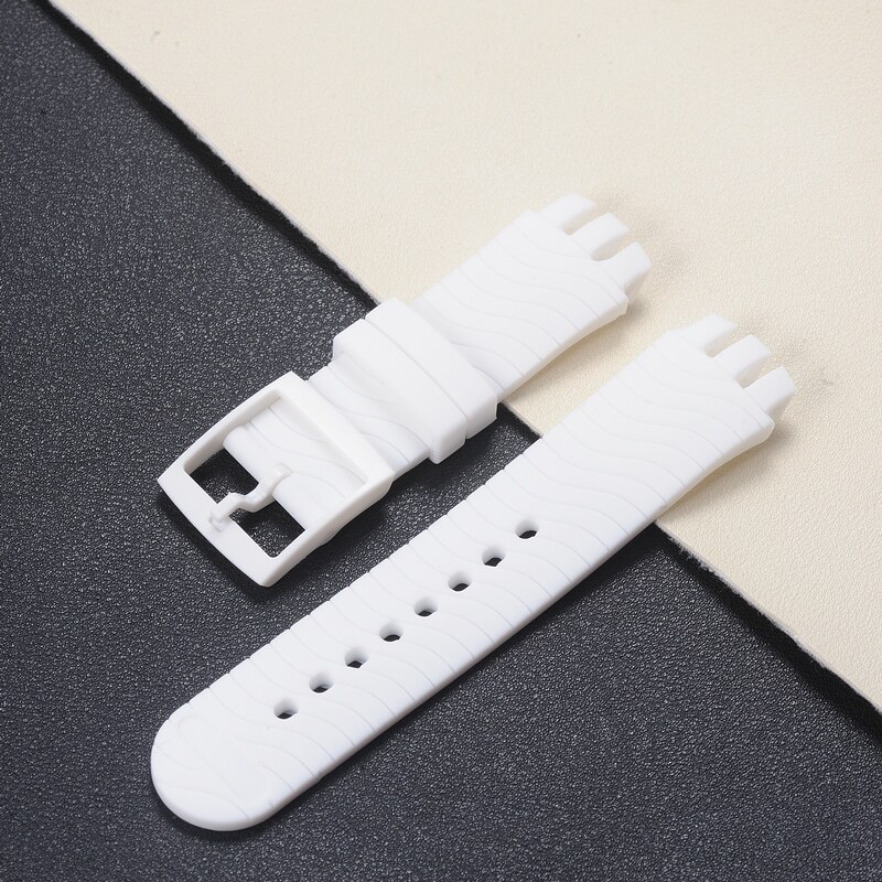 carty硅胶表带斯沃琪黑色宽胶表带 carty配件