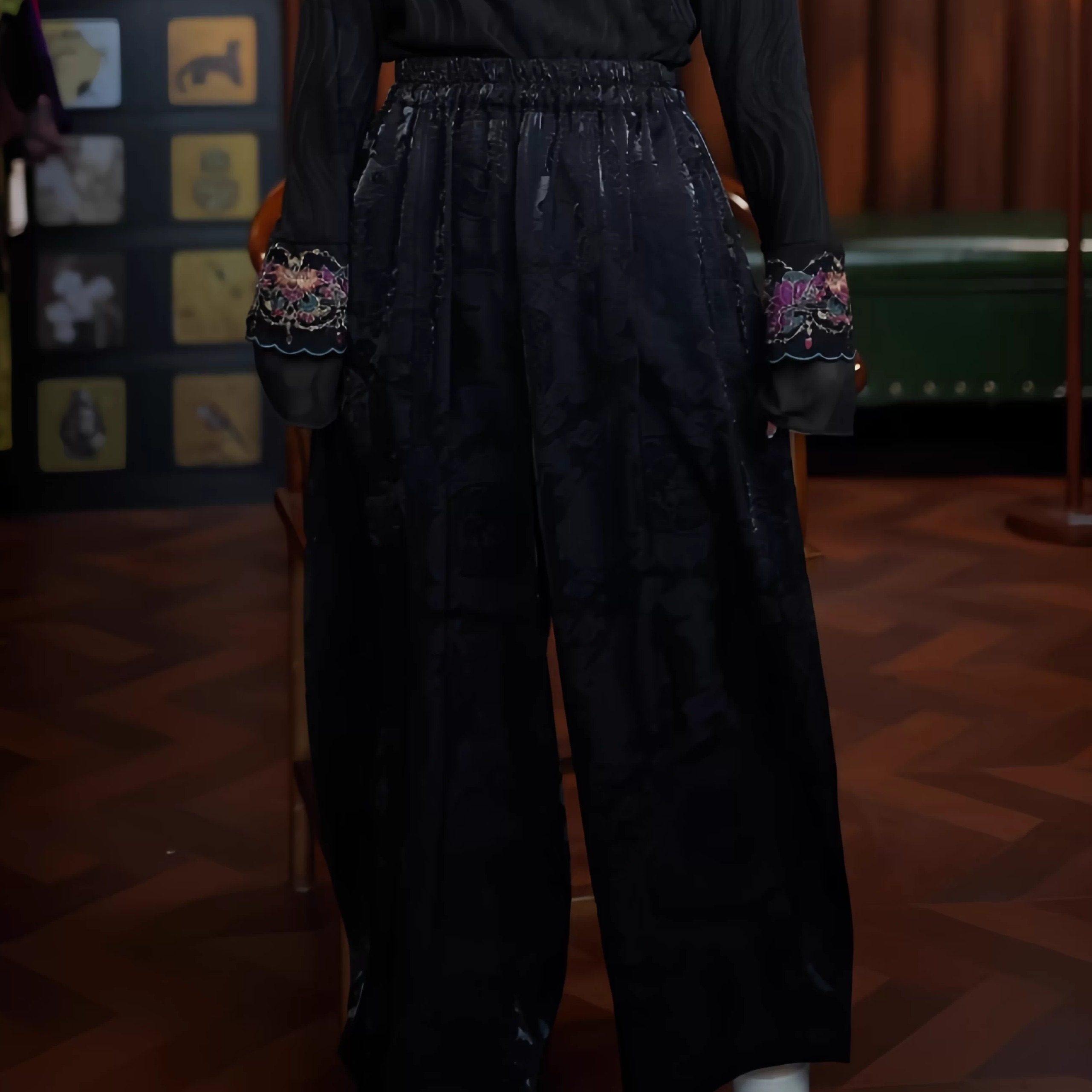 云芝（黑色）老料女装新款长裤阔腿裤花苞裤,淘宝优惠券,粉丝福利购,淘宝优惠卷