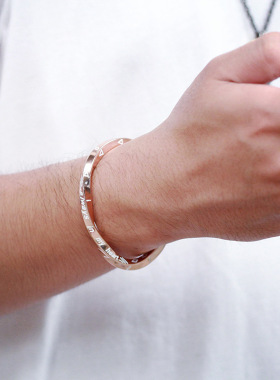 欧美维京钛钢手镯简约开口手环男女通用莫比乌斯个性复古配饰品