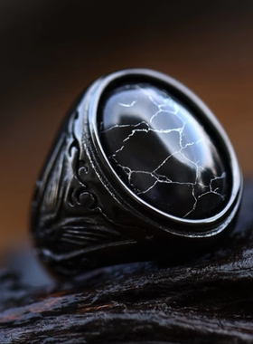 朋克风男士钛钢东南亚风戒指