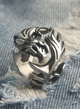 食指潮牌朋克单身钛钢日韩戒指