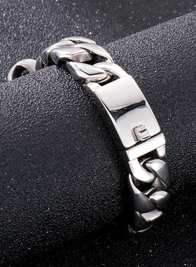 时尚霸气潮流服饰配件欧美复古朋克风圆牌共济会眼睛钛钢男款手链