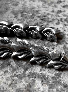 欧美风复古男士钛钢不掉色龙骨链