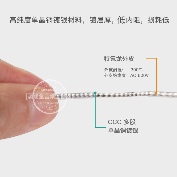 台湾OCC多芯高纯度单晶铜镀银线特氟龙透明外皮DIY机内焊接连线 - 图0