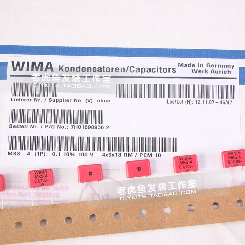 0.1uF/104/100n 100V MKS4系列 WIMA威马全新德国薄膜无极电容-图1