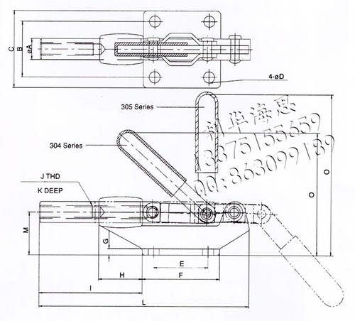斯佩德推拉式快速夹钳夹具肘夹SD-304-CM/EM/HM/EL不锈钢快夹EMSS - 图0
