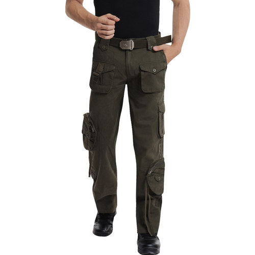 春秋户外运动登山裤纯棉多口袋战术工装裤宽松军迷裤男迷彩束脚裤 - 图3