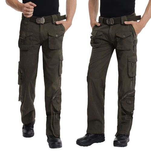 春秋户外运动登山裤纯棉多口袋战术工装裤宽松军迷裤男迷彩束脚裤 - 图0