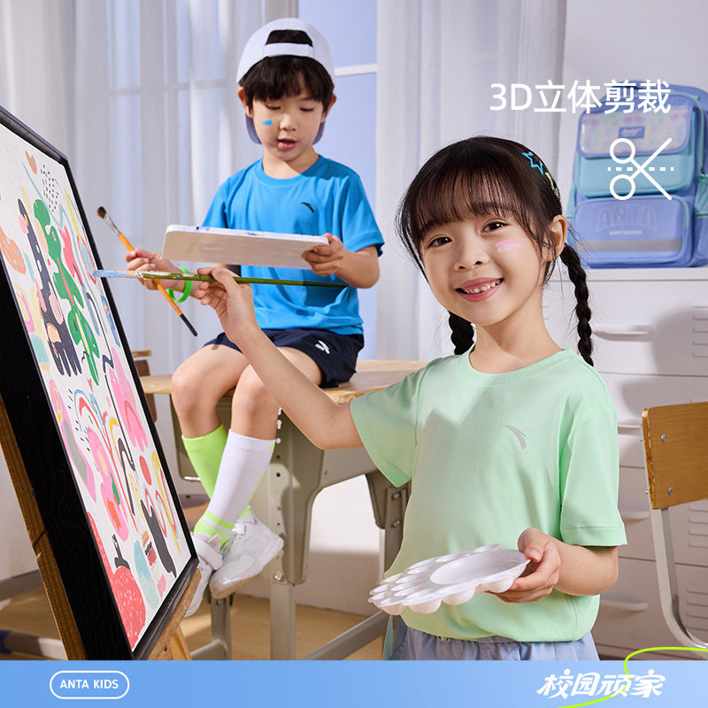 安踏儿童速干户外短t运动速干男童夏短袖2026年新款秋男童短袖t恤