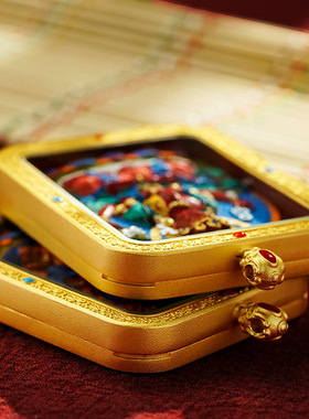 五爷唐卡手绘唐卡绿度母扎基拉母黄财十二生肖前世今生 朱砂吊坠