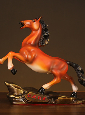 铜马摆件黄铜办公室招财工艺品家居中式马到成功马摆件生肖马礼品