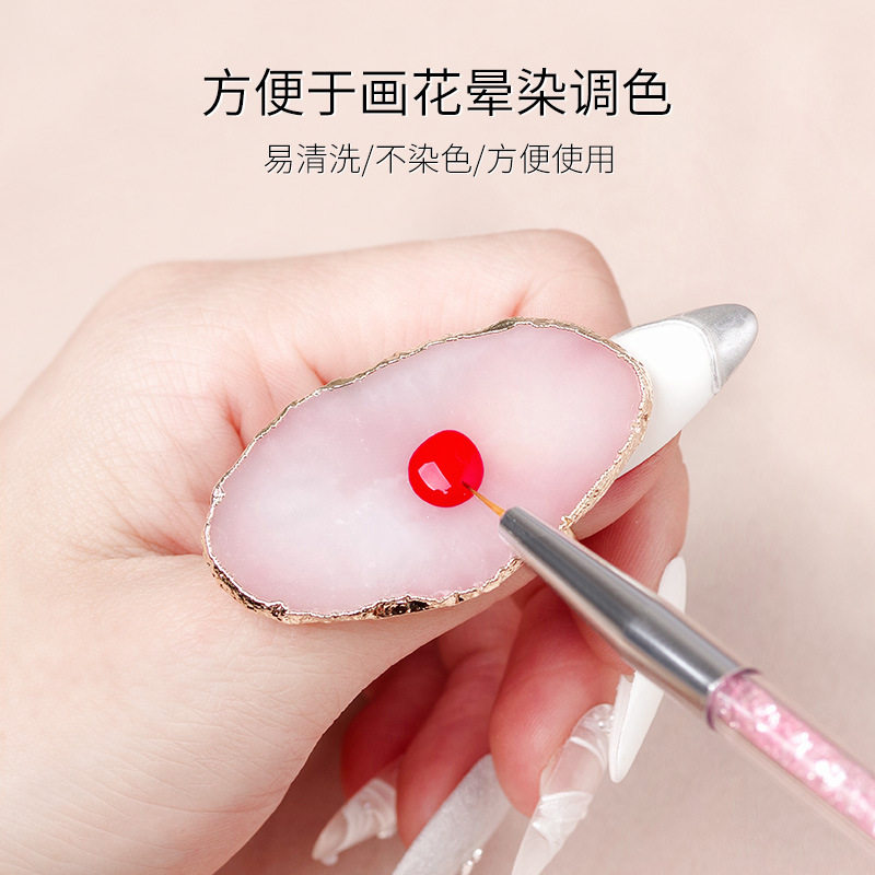 彩妆调色盘颜料调和粉底液戒指树脂玛瑙美甲指环小方形调色板美甲