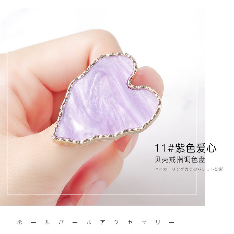 彩妆调色盘颜料调和粉底液戒指树脂玛瑙美甲指环小方形调色板美甲