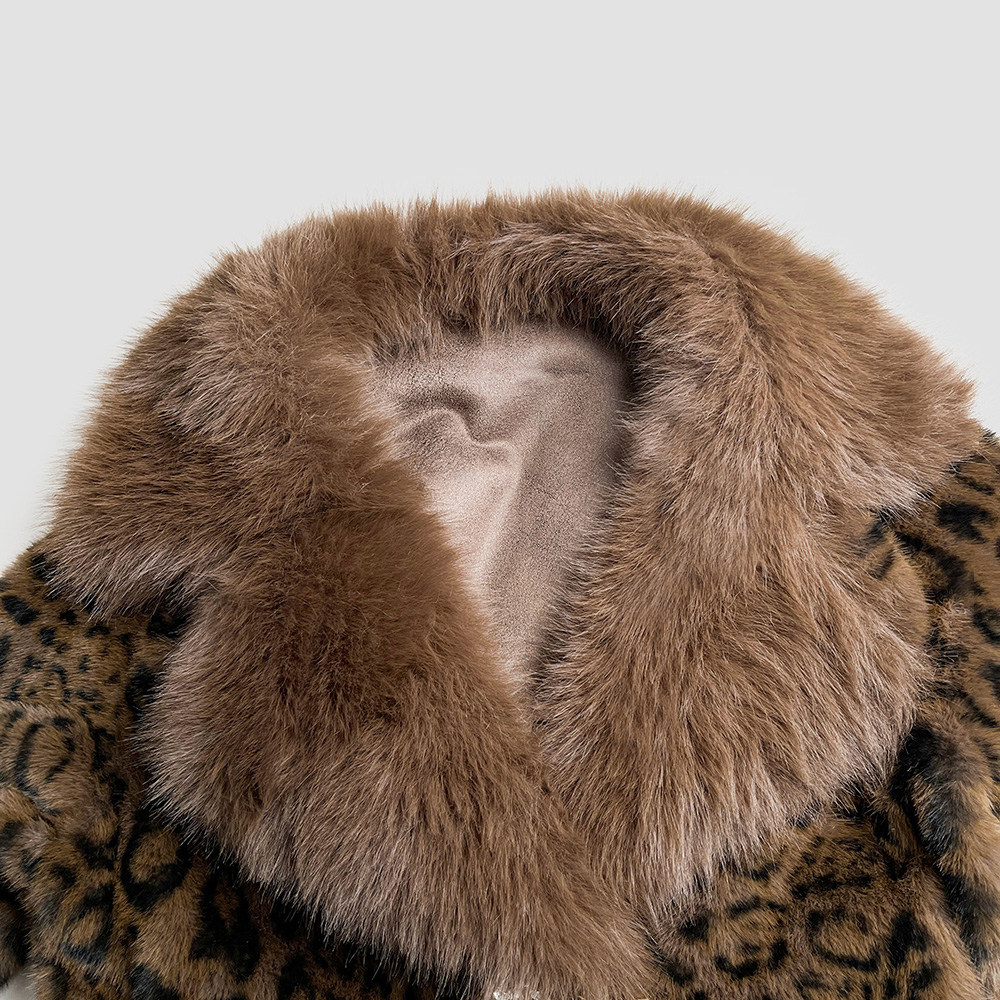 轻奢豹纹翻领气质百搭休闲毛毛短外套女L5021,淘宝优惠券,粉丝福利购,淘宝优惠卷