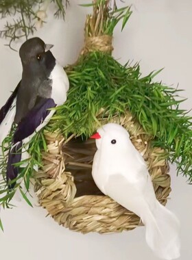 包邮小鸟窝草编保暖虎皮鹦鹉户外